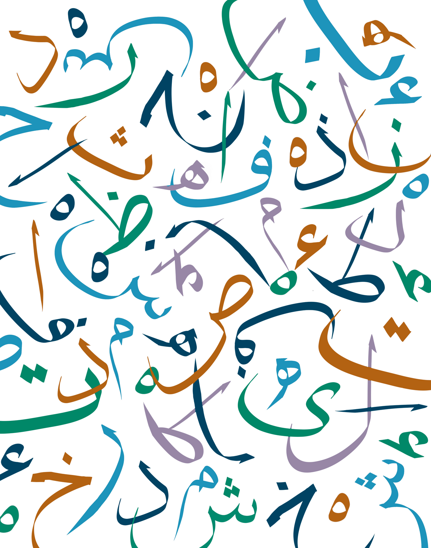 Abstract Arabic Letters Colors