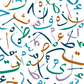 Abstract Arabic Letters Black